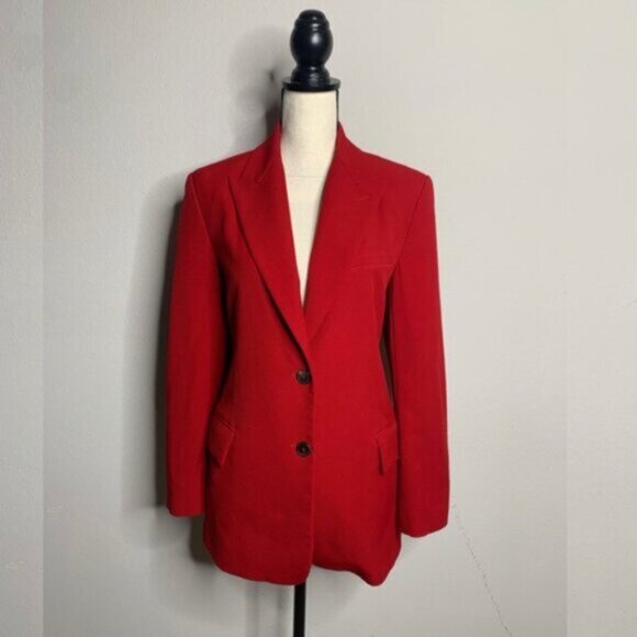Zara Dark Red Single Breasted Blazer - Picture 17 of 17